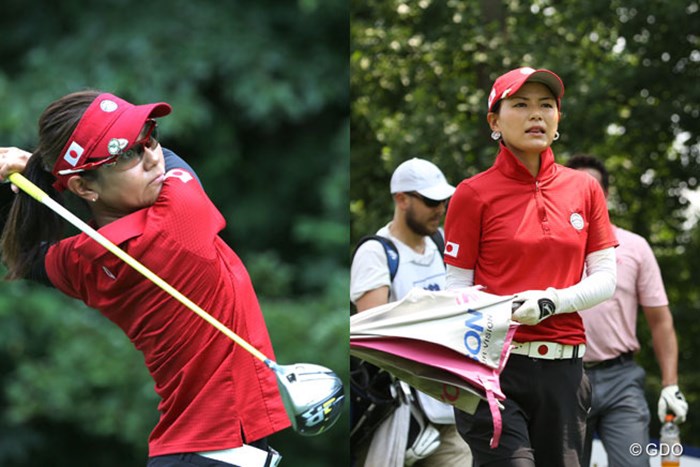 8年ぶりのコンビ復活となった藍とさくら。長年、日本の女子ゴルフを牽引する2人が、日本代表として世界に挑む 2014年 インターナショナルクラウン 事前 宮里藍 横峯さくら
