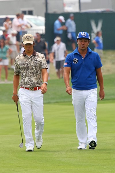 2014年 全米プロゴルフ選手権 事前 谷原秀人 石川遼、小田孔明と今週初の練習ラウンドをプレーした谷原秀人（右）