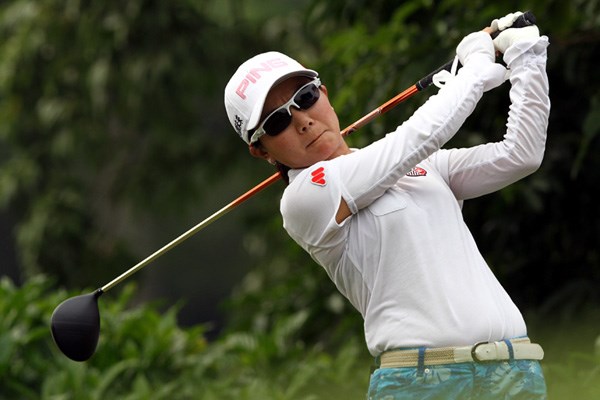 2014年 サイム・ダービー LPGA マレーシア 3日目 上原彩子 絶好の位置で3日目を終えた上原。逆転でのツアー初優勝のチャンス（Stanley Chou／Getty Images）