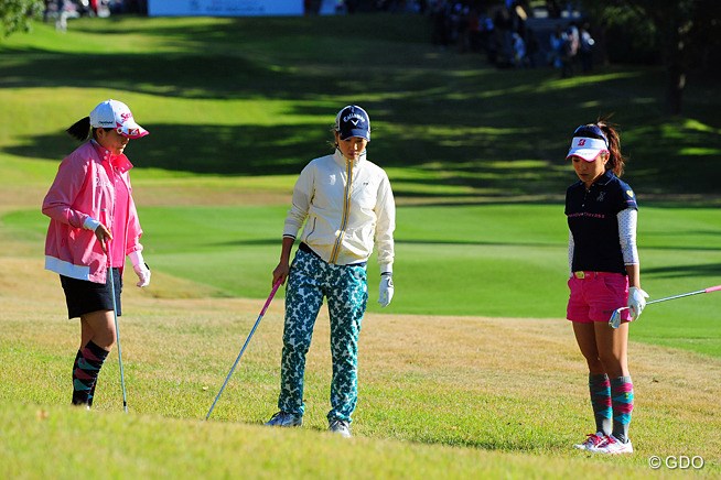 2014年 NOBUTA GROUP マスターズGCレディース 初日 堀奈津佳、上田桃子、勝みなみ（アマ）