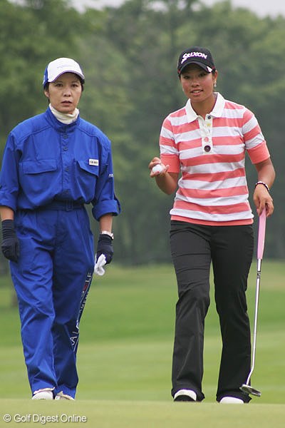 森田理香子 アマチュアで唯1人予選通過の森田理香子。「ショットが曲がるので、ずっと悩んでいました」とゴルフには不満な様子