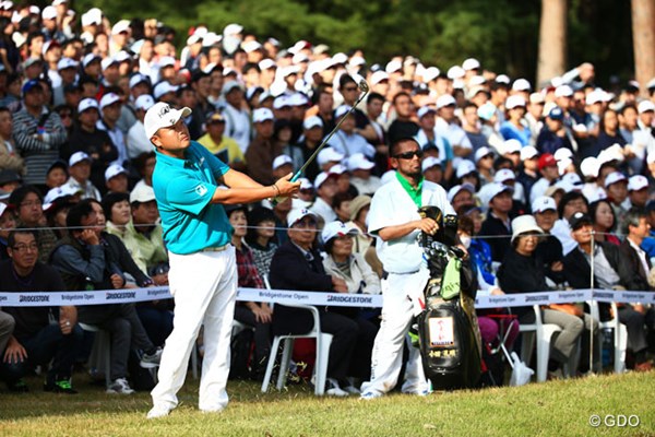 2014年 ブリヂストンオープンゴルフトーナメント 最終日 小田孔明 18番このアプローチは最高でしたね