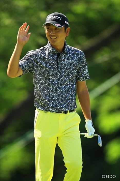おはようチップインイーグルに満面の笑みでした。4位タイフィニッシュ。 2015年 日本プロゴルフ選手権大会 日清カップヌードル杯 最終日 冨山聡