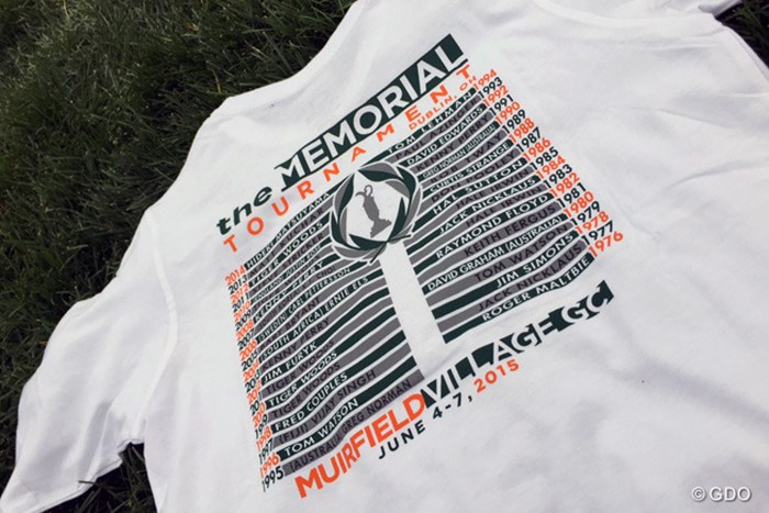 オフィシャルグッズのTシャツ。これは背中側です 2015年 ザ・メモリアルトーナメント 事前 松山英樹
