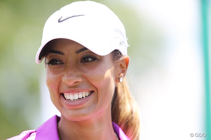 練習後に笑顔をみせるシャイアン・ウッズ 2015年 KPMG女子PGA選手権 事前 シャイアン・ウッズ
