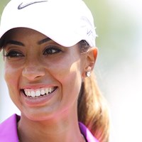 練習後に笑顔をみせるシャイアン・ウッズ 2015年 KPMG女子PGA選手権 事前 シャイアン・ウッズ