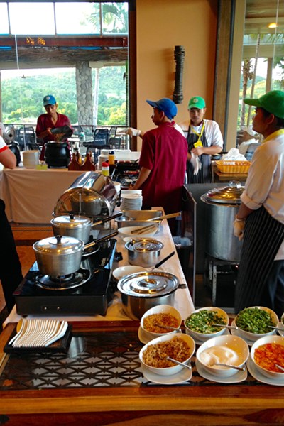 2015年 シンハーコーポレーション タイランドオープン 大好きなタイ風お粥のコーナー。タイ・ラーメンと同じく、自分で調味料や薬味を足して好みの味に調整して食べるのがタイ風