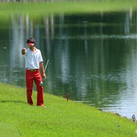 またしても池に入れてしまった石川遼 UBS日本ゴルフツアー選手権 宍戸ヒルズ 最終日 石川遼
