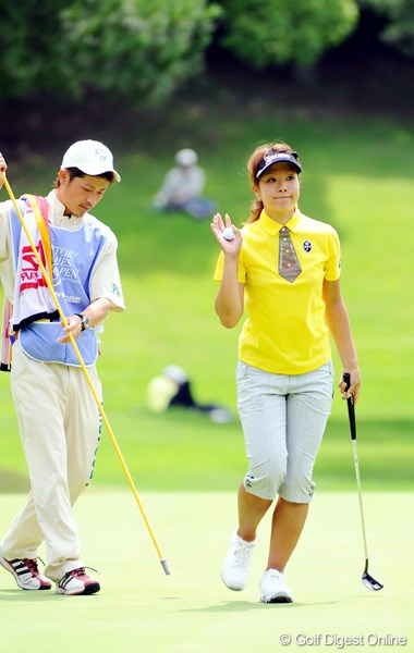 サントリーレディスオープンゴルフトーナメント2日目 森田理香子 この試合で兄妹ペアはおしまいだという森田。最後にハッピーエンドを迎えられるか？