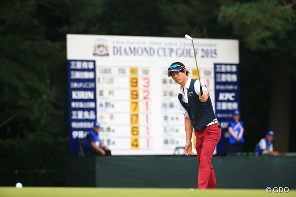 2015年 アジアパシフィック ダイヤモンドカップゴルフ 初日 石川遼 15番、きましたバーディ