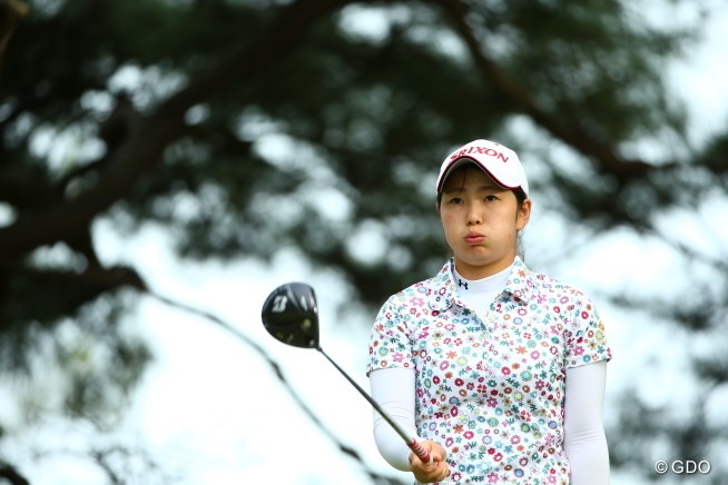 ふくれっ面しながらでもアドレスに入るのだ 15年 日本女子オープンゴルフ選手権競技 初日 蛭田みな美 フォトギャラリー Gdo