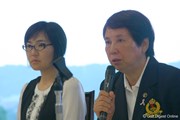 日本女子プロゴルフ選手権記者発表 樋口久子、辛ヒョンジュ