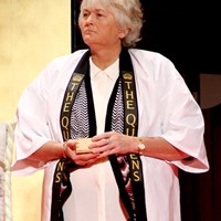 御年52歳。羽織が似合います 2015年 THE QUEENS presented by KOWA 事前 ローラ・デービース