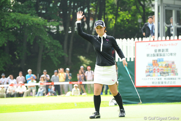 古閑美保、久しぶりの笑顔で2位タイに食い込む