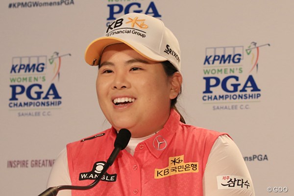 2016年 KPMG女子PGA選手権 事前 朴仁妃 記者会見では笑顔で抱負を語った朴仁妃。怪我の状態が改善していることが、なによりの吉報だ。