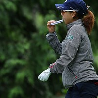 サンドウィッチをパクッ。あれ？ちがった！ 2016年 KPMG女子PGA選手権 3日目 宮里美香