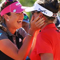 友達の勝利を素直に喜びあう光景は、いいね！ 2016年 全米女子オープン 最終日 ブリタニー・ラング