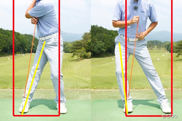 ゴルフスイングの基本をマスターした上で試行錯誤を楽しもう ～第12回～ 画像5 右足の軸がブレると、スイング中にボックスからハミ出しやすい