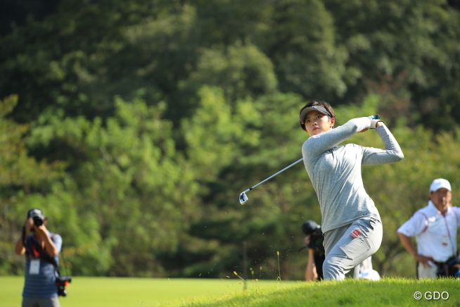厄介なライからのレイアップ。 2016年 日本女子オープンゴルフ選手権競技 最終日 柏原明日架