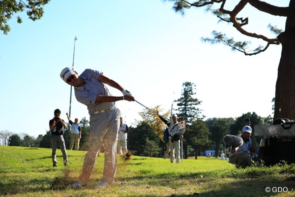 2016年 日本オープンゴルフ選手権競技 3日目 松山英樹 完全に手首固定で低くラインを出していった。