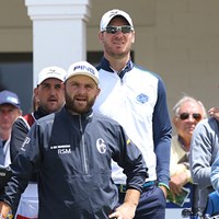 長身のクリス・ウッドとアンディー・サリバンの凸凹コンビ 2017年 ISPSハンダ ゴルフワールドカップ 初日 イングランドチーム