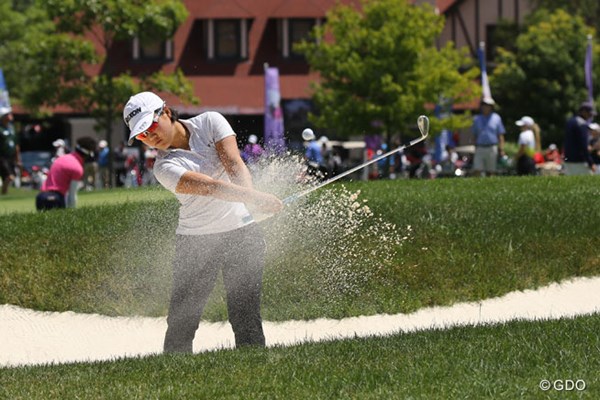 2017年 KPMG女子PGA選手権 事前 畑岡奈紗 開幕2日前の畑岡奈紗は早朝からの練習ラウンド後、ショートゲームの調整に励んだ