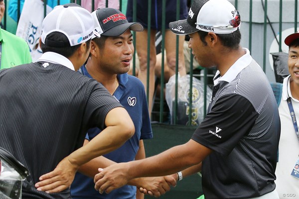 池田勇太は練習ラウンドを終えた後、鉢合わせた松山英樹と握手。WGC優勝を祝福した