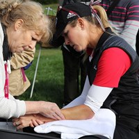 左腕に処置を施す 2017年 エビアン選手権 2日目 ポーラ・クリーマー