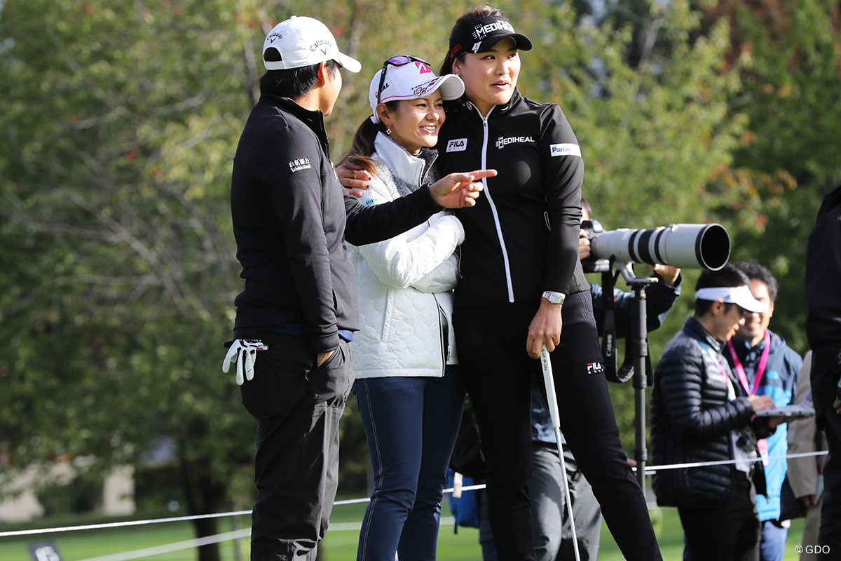 2017年 エビアン選手権 2日目 ツェン・ヤニ、宮里藍、ユ・ソヨン