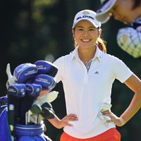 笑う彩夏。小田龍一に見えた。 2017年 日本女子オープンゴルフ選手権競技 2日目 松森彩夏