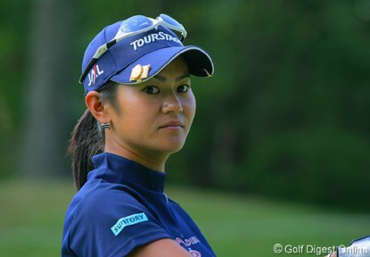 2006年 日本女子オープンゴルフ選手権競技 事前 宮里藍 練習ラウンド中、ふっと見せる表情にいつもの気合が感じられない。体調回復とはいうが万全ではないようだ