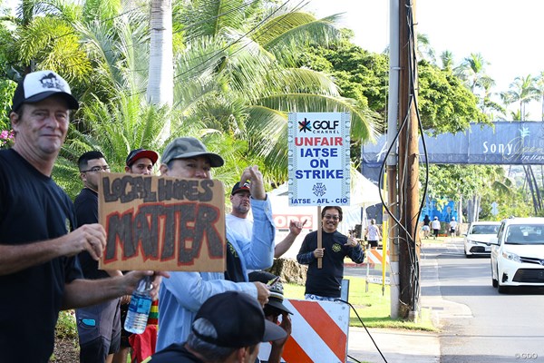 2018年 ソニーオープンinハワイ 最終日 デモ 会場周辺ではスタッフによるデモが起きた
