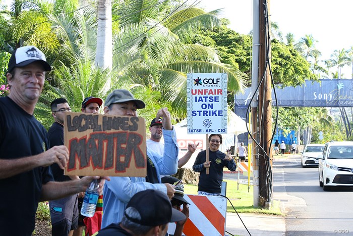 会場周辺ではスタッフによるデモが起きた 2018年 ソニーオープンinハワイ 最終日 デモ