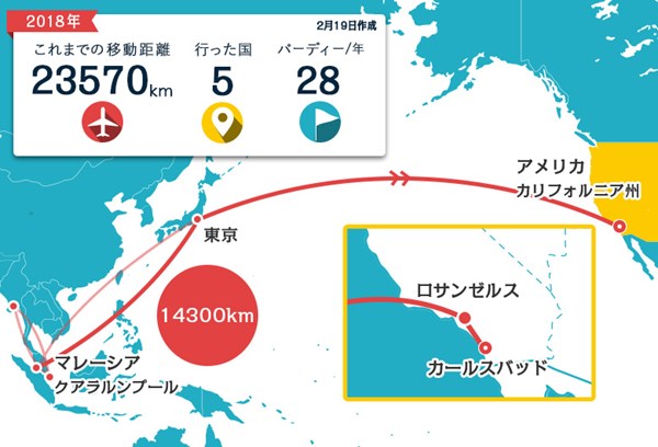 2018年 川村昌弘マップ 今週は太平洋を越えて米国に来ました