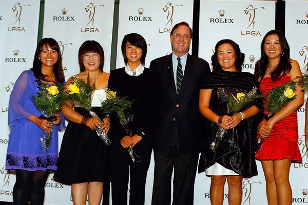 2009年 LPGAツアー選手権 宮里藍 前夜は、大会主催のロレックスが開いたパーティに出席。ファーストウィナーの1人として表彰を受けた（Scott Halleran /Getty Images）