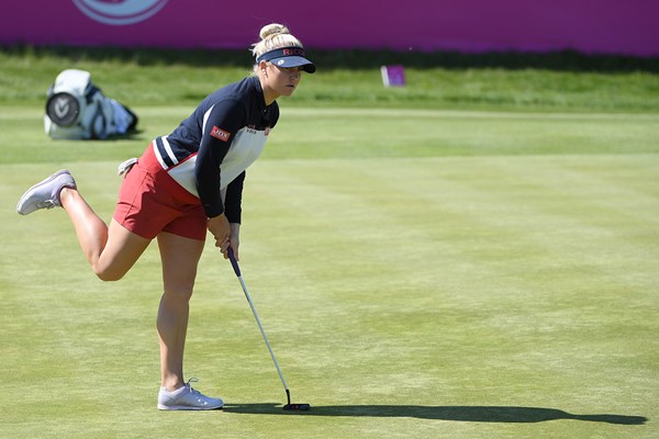 2018年 ゴルフシックス 初日 決勝に進んだイングランド女子のチャーリー・ハル(Ross Kinnaird/Getty Images)