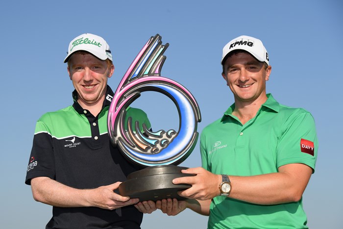 P.ダンとG.モイニハンが組むアイルランドが優勝を飾った(Ross Kinnaird/Getty Images) 2018年 ゴルフシックス 最終日 アイルランドチーム
