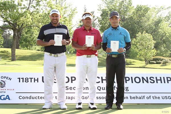 全米オープン出場を決めた（左から）D.ブランスドン、秋吉翔太、梁津萬の3人