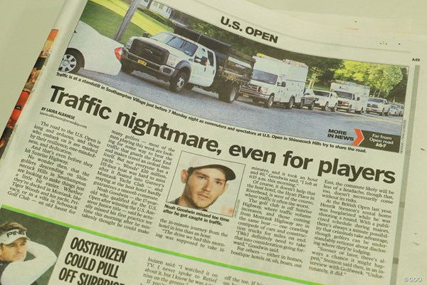 2018年 全米オープン 事前 地元紙 地元紙は「渋滞の悪夢」との見出しで紹介した