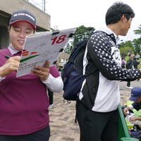 今朝になって首痛が出たというアン・ソンジュ。直近5試合で3位を外していないだけに、プレーさえできれば… 2018年 日本女子オープンゴルフ選手権競技 事前 アン・ソンジュ