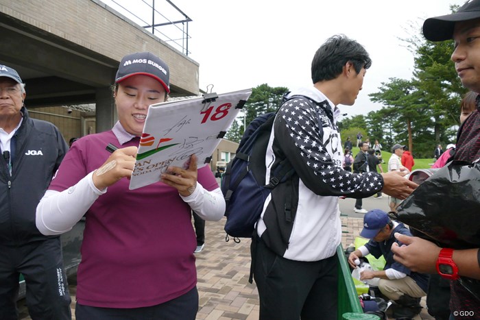今朝になって首痛が出たというアン・ソンジュ。直近5試合で3位を外していないだけに、プレーさえできれば… 2018年 日本女子オープンゴルフ選手権競技 事前 アン・ソンジュ