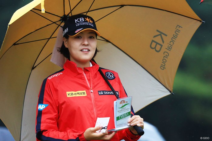 日本のファンもいっぱいのダンボちゃん 2018年 日本女子オープンゴルフ選手権競技 初日 チョン・インジ
