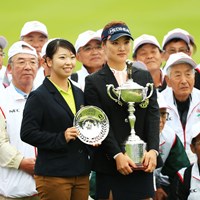 後藤未有（左）とユ・ソヨン 2018年 日本女子オープンゴルフ選手権競技 最終日 ユ・ソヨン