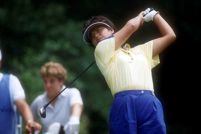 岡本綾子のスイング(Focus on Sport/Getty Images) 1987年 全米女子オープン 岡本綾子