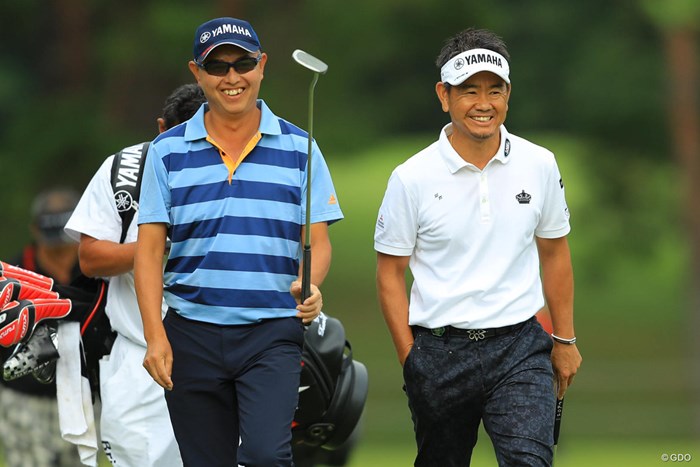 2人ともイイ笑顔だねぇ。 2018年 ブリヂストンオープンゴルフトーナメント 初日 谷口徹 藤田寛之