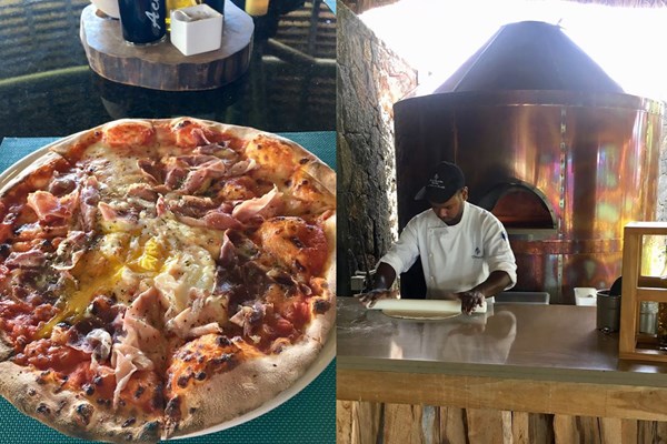 2019年 アフラシアバンク・モーリシャスオープン 事前 ビスマルクピザ モーリシャスのホテルのレストランでピザランチ。本格的な窯がありました