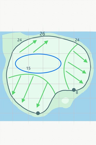 2019年 ザ・プレーヤーズ選手権 事前 TPCソーグラス 17番グリーン 浮島グリーンには激しい傾斜がある。カップの位置によってスリリングな展開に
