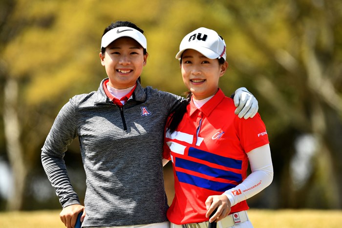 ユ・サンホウ（左）とユ・チャンホウ姉妹（提供：WAAP） 2019年 アジアパシフィック女子アマチュア選手権 事前 台湾の姉妹
