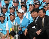 2005年 プレーヤーズラウンジ S.K.ホ 「一度は日本ツアーで頂点に立ってみたい」と意気込む韓国のS.K.ホ。