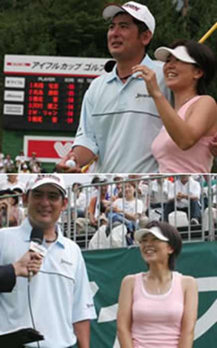 高橋竜彦と妻・牛渡葉月プロ 2005年 プレーヤーズラウンジ 高橋竜彦